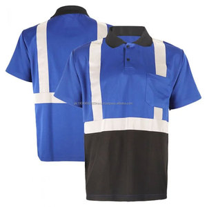Polos de Trabajo de Manga Corta para Hombre, Altamente Reflectantes, con Logotipo Personalizado, Antiarrugas, con Cinta Reflectante para Camisetas Polo - Product Image 4