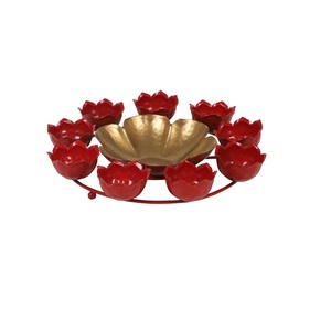 Urli rond en fer martelé 2026 avec feuilles, idéal pour la décoration intérieure et les tables de fête, en promotion au meilleur prix - Product Image 6