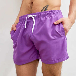 Shorts de bain pour hommes avec poche zippée, 5 pouces, prix de gros, shorts de plage avec doublure de compression, shorts de bain d'été - Product Image 2