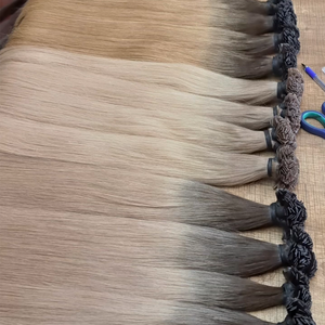 Precio de fábrica PUNTA PLANA Extensiones de cabello humano vietnamita Virgen Sin procesar Textura sedosa Calidad de larga duración Exportación de fábrica - Product Image 3