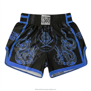 Thai Fitness Shorts RILL INTERNATIONAL Structured Workout Programs Breathable Construction Long Training Wear Front 100% Unisex - Product Image 6