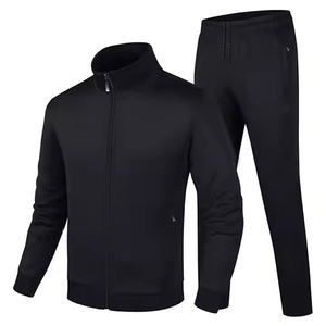 2025 dernière mode rouge noir couleur hommes Jogging survêtement personnalisé fermeture éclair à capuche 2 pièces ensemble pour l'hiver - Product Image 1