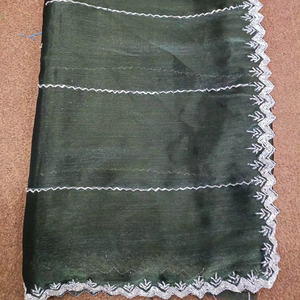 Saree en soie d'organza pure avec fil Zari paillettes travail pièce de chemisier long de Style indien pour les femmes pour les mariages et les fêtes - Product Image 1