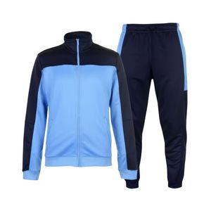 Cremallera completa Poliéster Dos tonos Ligero Transpirable Hombres Ropa de entrenamiento Jogging Fitness Gimnasio Deportes Chándales - Product Image 5