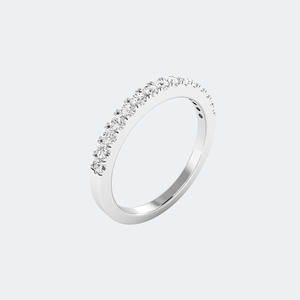 Anillo de Boda de Media Eternidad con Diamantes Redondos de 0.35CTW, Oro de 14k, Cultivados en Laboratorio, Color D, VVS, Engaste de Puntas Compartidas, para Mujer, Apilable - Product Image 1