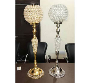 Soporte de centro de mesa acrílico moderno personalizado, cristal de cristal para boda, fiesta de cumpleaños y Navidad, decoración de eventos, oro y plata, venta al por mayor - Product Image 1
