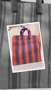 ถุงผ้าไนลอน PP แบบใช้มือพลาสติกลายทางเป็นมิตรกับสิ่งแวดล้อมถุงช้อปปิ้งใช้ซ้ำได้และยั่งยืนในอินเดีย - Product Image 2