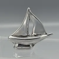 Figurine de voilier en aluminium moulé Hoselton, sculpture artisanale en métal, Art déco, décoration nautique, art moderne, objet de collection, cadeau pour la maison