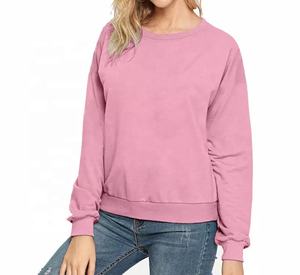 Venta al por mayor de las mujeres sudadera de algodón personalizado pulóver de gran tamaño de cuello redondo cálido Casual Street Style Top - Product Image 5
