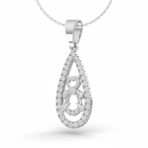 Pendentif en forme de larme en diamant pour femme, or 14 carats et diamant naturel, élégance quotidienne - Product Image 1