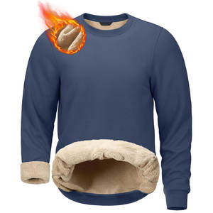 Sweat oversize unisexe personnalisé Streetwear tendance avec doublure Sherpa à manches longues et sans capuche brodée 240 GSM pour l'hiver - Product Image 1