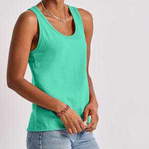 Camisetas sin mangas informales de colores sólidos para mujer, camisetas sin mangas de entrenamiento de gimnasio de secado rápido de alto rendimiento personalizadas - Product Image 5