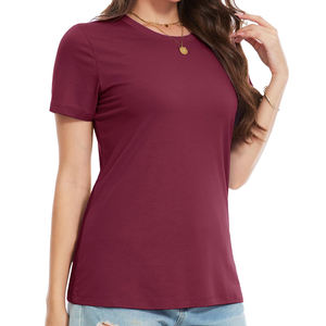 Custom Printed <b>Round</b> Neck Slim Fit T-shirts for Women High Quality 100% Cotton Blend Super Soft t Shirt - Product Image 5