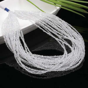 Pierres de quartz diamantées Herkimer blanches transparentes de qualité AAA+, 16 pouces, perles de cristal naturelles brutes en vrac, brins non taillés - Product Image 5