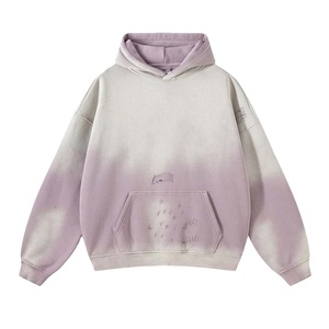 Haute qualité 100% coton lavé à l'acide à capuche série High Street lavage vieux pull pierre lavé Vintage sweats à capuche 2026 - Product Image 2