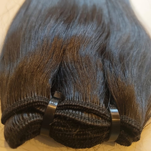 Cheveux indiens Remy bruts non traités naturels ondulés lisses bouclés pour tissage en gros en vrac double trame toutes couleurs logo personnalisé - Product Image 1