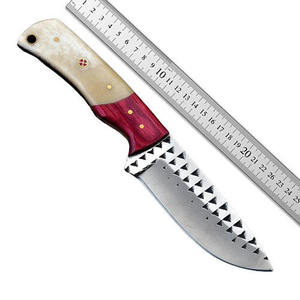 Couteaux de vente entière personnalisables OEM de qualité supérieure Couteau de chasse classique fabriqué à la main avec manche en os véritable en acier au carbone - Product Image 2