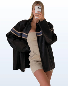 <b>Women</b>-Outdoor <b>Leather</b> Fashion Casual <b>Jacket</b> With Side Pockets / Customized Logo - Product Image 3