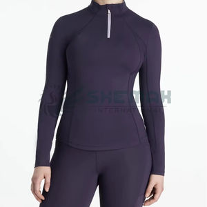 Stretch mobilité femmes équitation couches de base haut de performance équestre avec tissu doux au toucher sans couture à quatre voies - Product Image 1