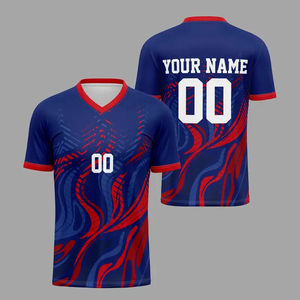 Jersey de fútbol de secado rápido transpirable de alta calidad 100% poliéster último estilo al por mayor Jersey de manga corta impreso - Product Image 5