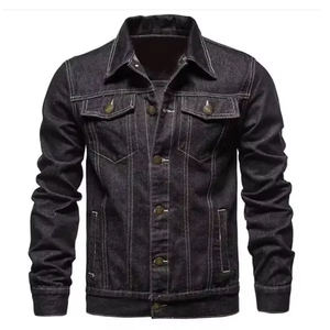 Veste en jean vintage pour homme 100% coton teint en plaine avec fermeture à boutons en corne enduit ODM traitement saison d'hiver - Product Image 4