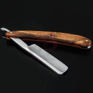 Navaja de Afeitar Profesional de Hoja Recta para Barba, Navajas Manuales con Mango de Madera y Logotipo Personalizado, Navaja Ligera - Product Image 6