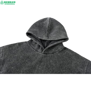 Custom Manufacturer Men's Winter Season Acid Wash Pullover Hoodie Wholesale Thick Heavyweight <b>Spray</b> Dyed Color Distressed 100% - Product Image 6