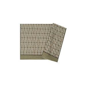 ผ้าพันคอผ้าไหมคอตตอนสีเบจลายทางทรงสี่เหลี่ยม - Product Image 1