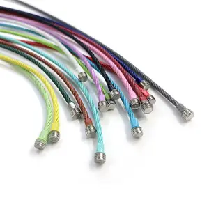 LLavero de Cable de acero inoxidable con bloqueo de tornillo colorido para coche, soporte para llaves, llavero, anillos, Cable para exteriores