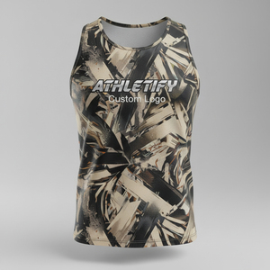 Men's Custom <b>Printed</b> Sublimated Polyester Tank Top Slim Fit Breathable Casual Wear Lightweight and Durable for Active Men. - Product Image 1