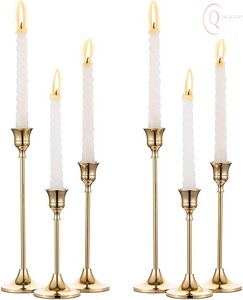 Candelabro con Acabado Antiguo para Decoración del Hogar, Diseño Clásico, Soporte de Metal para Velas de Pilar y Velas de Té - Product Image 1