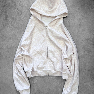 Sweat à capuche d'hiver pour homme, style streetwear décontracté, en coton éponge, avec fermeture éclair, personnalisable avec logo imprimé intégral motif léopard, vente chaude OEM - Product Image 2