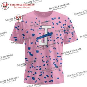 T-shirt brodé pour femmes avec lettres grecques de la sororité Jack et Jill |   T-shirts en coton polyester personnalisés pour femmes avec broderie de sororité - Product Image 4