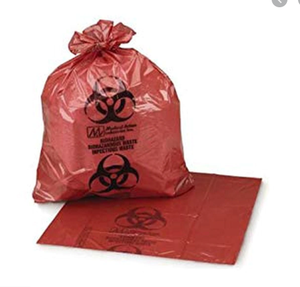 Bolsas de basura médicas de plástico HDPE rojo de alta resistencia de tamaño personalizado bolsas de basura de residuos de riesgo biológico bolsa plana pe - Product Image 5