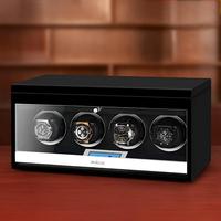 Remontoir automatique de montre de luxe Boîte d'affichage personnalisé de haute qualité Drower Noir 4 fentes Piano Laque Écran tactile Premium avec pied