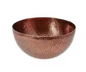 Forme ronde de bol de chocolat en cuivre martelé de vente chaude pour servir la nourriture de salade - Product Image 3