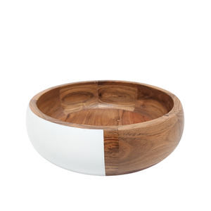 Juego de 3 recipientes redondos de madera de mango, color natural, tamaño mediano, nuevo estilo, frutero para cocina y decoración de bodas - Product Image 5