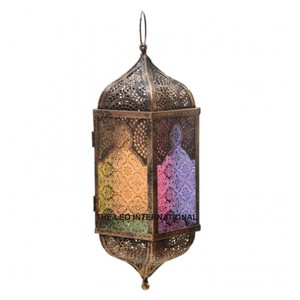Farol de Vela de Metal y Vidrio Más Vendido, Acabado Negro, para Decoración del Hogar y Mesa de Boda, Faroles de Vela Colgantes - Product Image 2