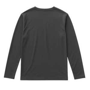 เสื้อยืดคอกลมแขนยาวผู้ชาย สีเทาเข้ม ผ้าฝ้ายออร์แกนิค 100% ระดับพรีเมียม ผ่านการรับรอง GOTS ผ้าไม่หด ระบายอากาศได้ดี - Product Image 2