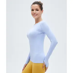 सहज कसरत शर्ट महिलाओं लंबी आस्तीन योग के लिए शीर्ष खेल रनिंग शर्ट सांस पुष्ट शीर्ष स्लिम फिट संपीड़न जिम पहनने