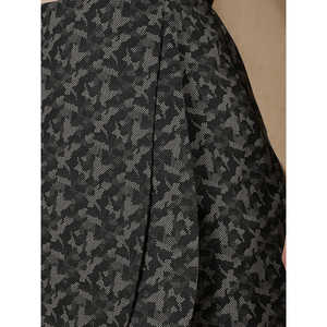 High Waisted <b>Black</b> Grey Abstract Breathable <b>Skort</b> with Double-Layer Wrap-style Front Inner Shorts for Casual Summer Streetwear - Product Image 5