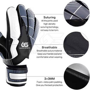 Gants de gardien de but de match professionnel avec dragonne réglable et coussin supplémentaire Gants de gardien de but légers - Product Image 3