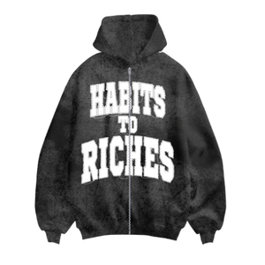 Sudadera con capucha vintage de lana lavada para hombre, Sudadera con capucha desgastada con bordado de fabricante personalizado, chaqueta con cremallera bordada, lavado ácido - Product Image 2