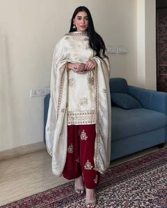 Nuevo diseñador indio bordado de calidad estándar con Secuencia mujeres Sharara traje para ocasiones especiales como fiesta de boda - Product Image 2
