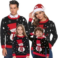 2026 Maßgefertigte Gestrickte Baumwoll-Unterwäsche für Erwachsene Männer mit Schneeflocken-Motiv, Lustiger Silvester-LED-Weihnachtspullover mit Rentier-LED-Lichtern