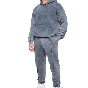 Personnalisé 450 GSM Hommes Jogger Survêtement Hommes Poids Lourd Baggy Pantalon De Survêtement À Capuche Flare Sweat Pantalon À Capuche Ensembles Survêtement Hommes - Product Image 4