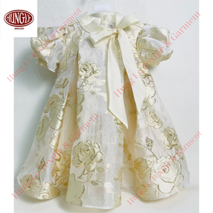 Venta al por mayor estilo real elegante vestido de princesa para los niños Floral decorado en capas de gasa de manga larga Formal para el verano - Product Image 3