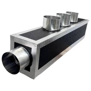 Plenum Flessibile Industriale a 5 Zone in Schiuma di Poliuretano con 5 Collari in Alluminio e Connessioni da 150mm per Sistemi HVAC - Product Image 6