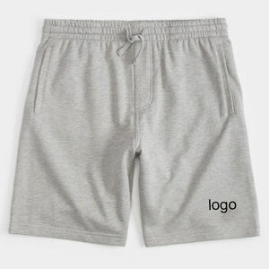 กางเกงขาสั้นออกกำลังกายวิ่งผ้าฟลีซผ้าฝ้าย 100% สำหรับผู้ชาย ระดับมืออาชีพ เป็นมิตรกับสิ่งแวดล้อม เอวยางยืดแบบสั่งทำ ใส่สบาย ลายเรียบ - Product Image 5