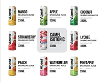 Eau gazeuse à la pastèque 330ml en canette aluminium, saveur fruit tropical de haute qualité, OEM ODM, marque privée, fournisseur Vietnamien